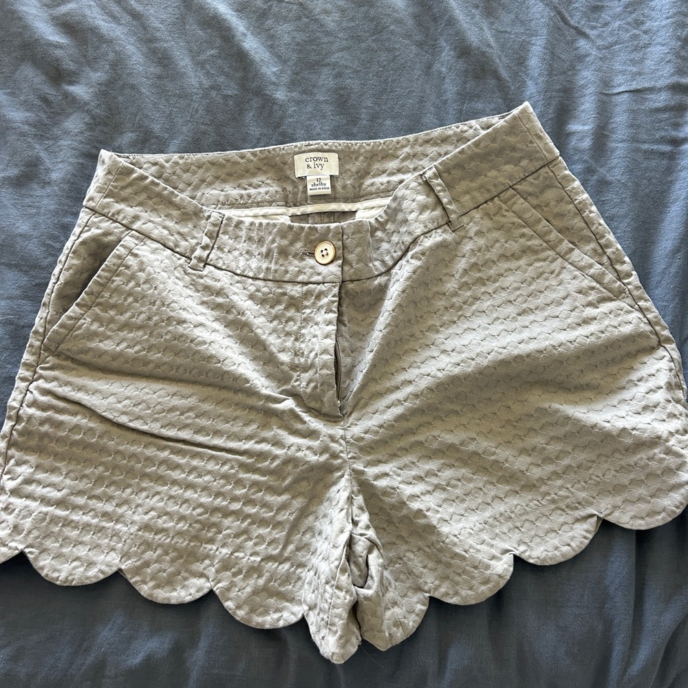 Worn once Crown and Ivy gray scalloped shorts.  Great condition!